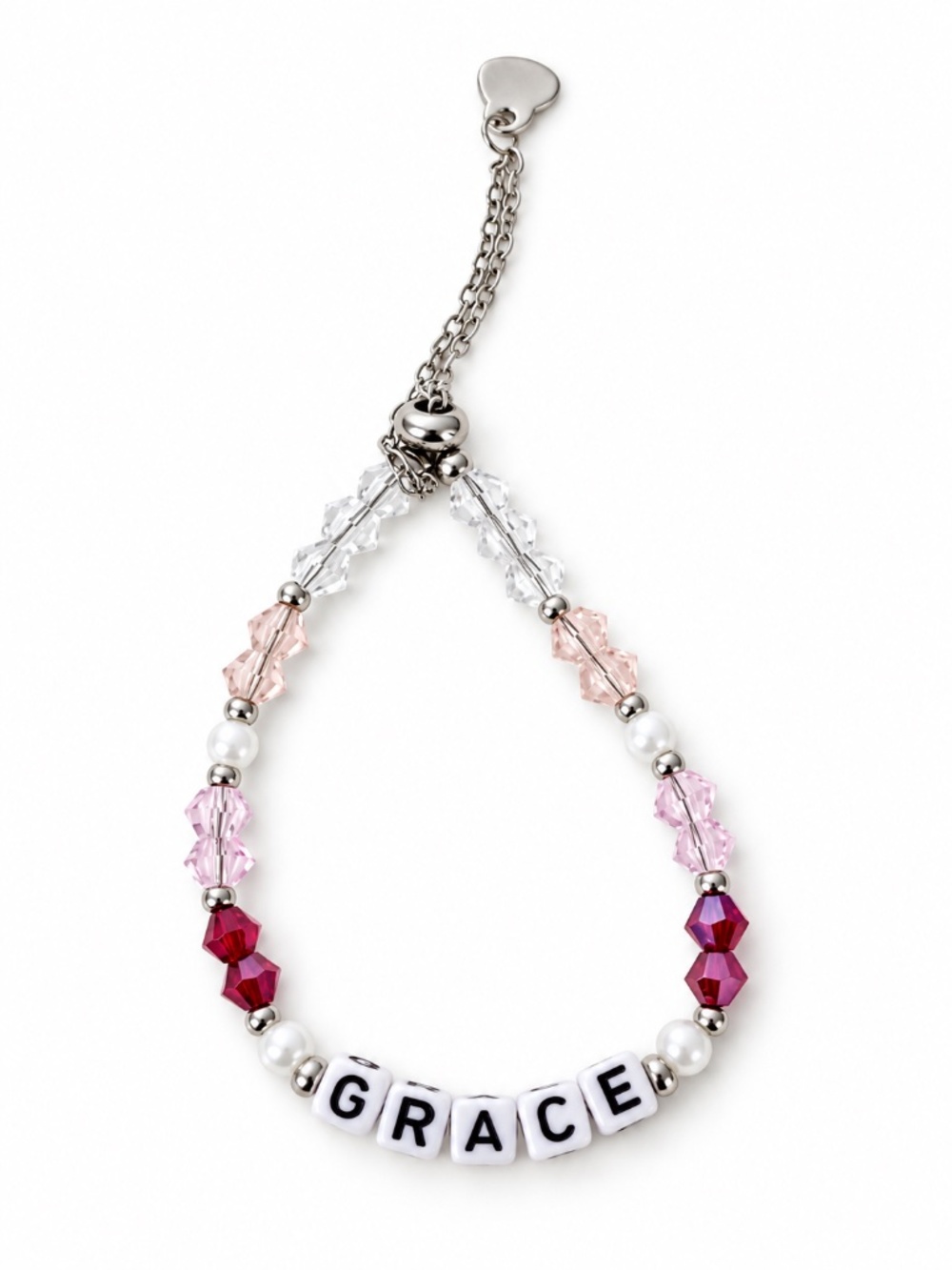 NEW Grace Bracelet Pink Beads Silver-Tone Adjustable Bolo | 100% Cancer Support